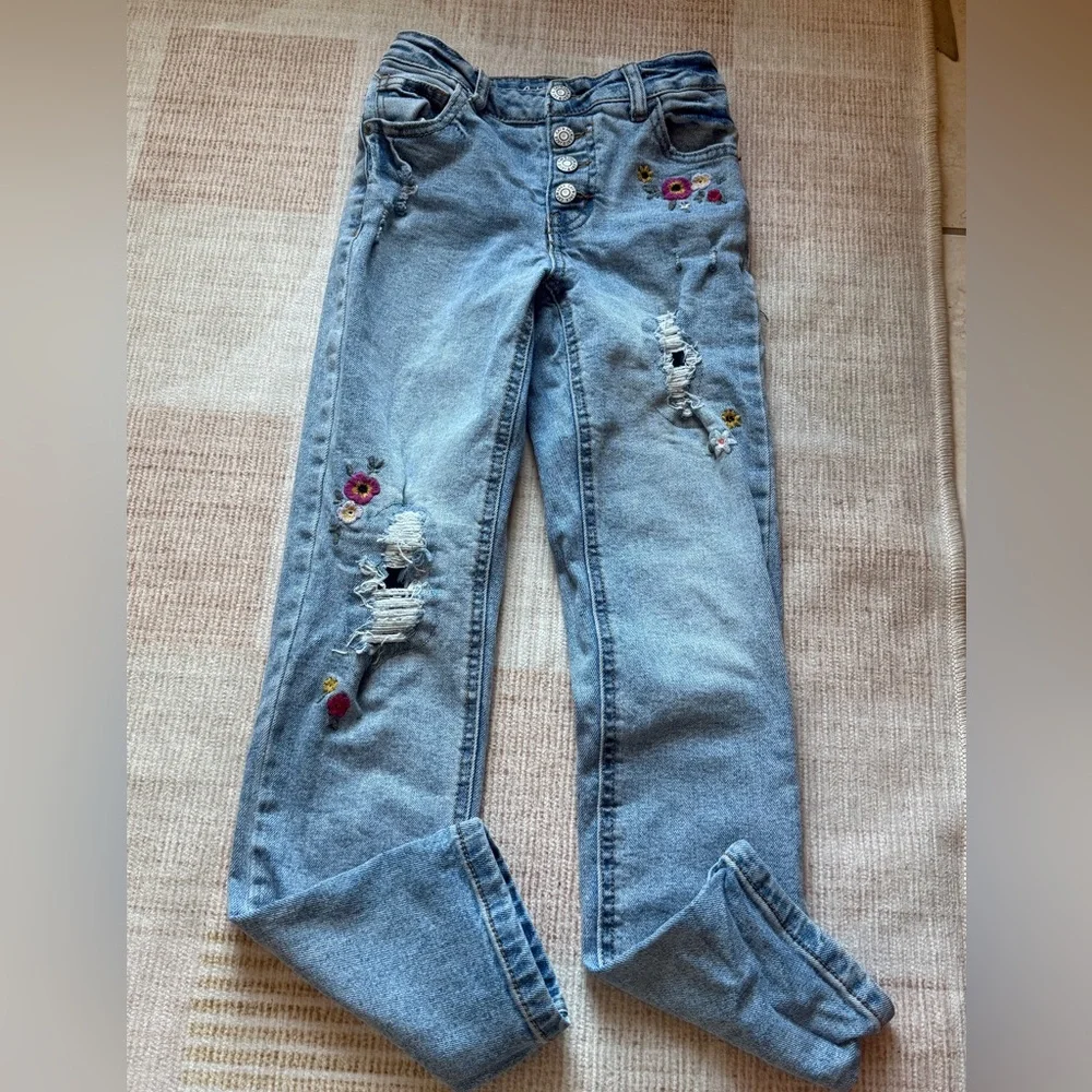 Cat&Jack girls girlfriend super‎ stretch flower accents size 8